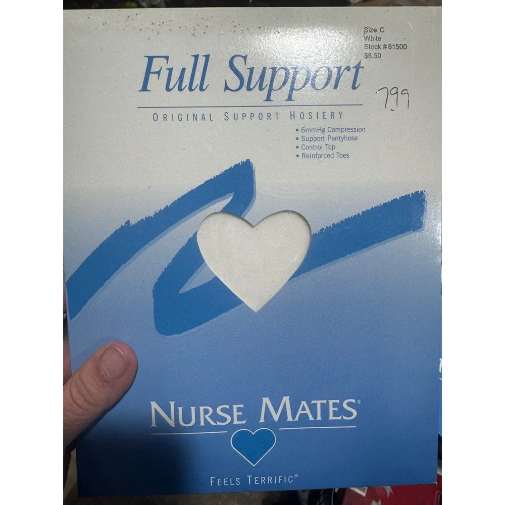 Nurse Mates Full Support Pantyhose Set of 5 Size C 6mmHg Compression Mix Colors